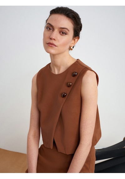 Dilvin 60601 Taş Aksesuarlı Top-camel CAMEL