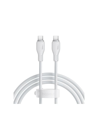 Baseus Pudding Type-C To Type-C 100 W Hızlı Şarj Kablosu 1.2 M Beyaz
