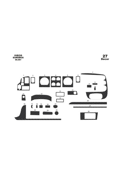 Iveco Eurobus Torpido Kaplama 2006 27 Parça Karbon