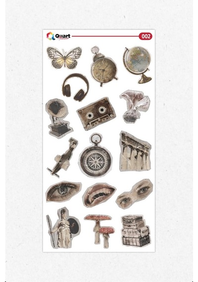 3'lü Vintage Temalı Etiket Sticker Seti 011, Qa7239551011 1