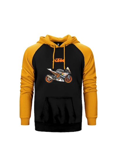 Ktm Rc 390 Sarı Renk Reglan Kol Kapşonlu Sweatshirt Sarı