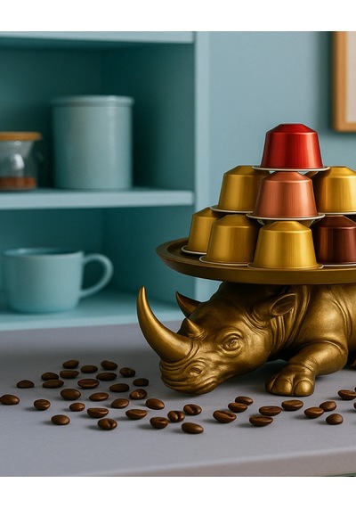 Dekoratif Tasarım Gold Gergedan Sunum Not Pratik Gereç Vegan Üretim 14 X 14 Cm