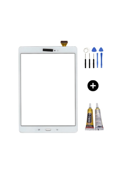 Samsung Galaxy Tab A Sm-t555 Uyumlu A Kalite Dokunmatik Beyaz + Montaj Seti