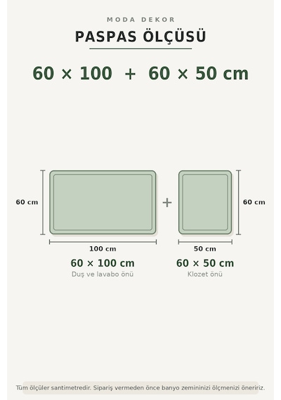 Buççin Online Mağaza Maxiform Yeşil 60x100 - 60x50 Cm 2'li Banyo Paspası Polyester Kalın 12 Mm + Yeşil Çok Renkli