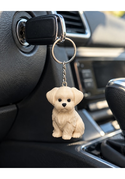 Sevimli Köpek Figürlü Anahtarlık Çanta Süsü Dekoratif Aksesuar Ten Rengi