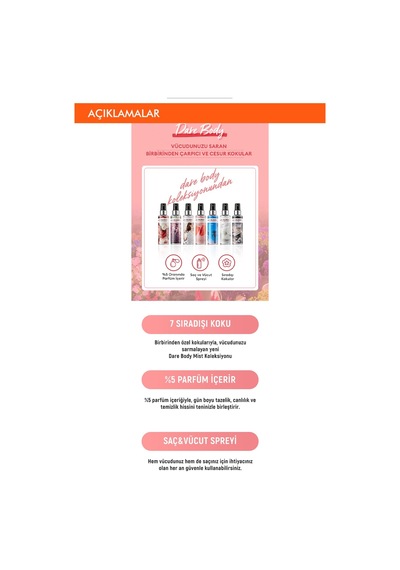 Missha Dare Body Mist Yoğun Esanslı Kalıcı Saç&Vücut Spreyi 105 ML - Dare Scent