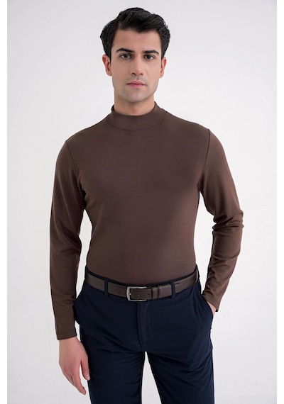 Efor Ts 894 T-shırt Slim Kakao Casual Kakao