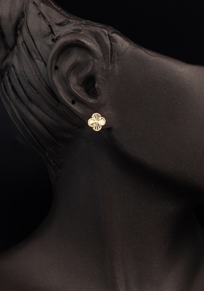 Bilezikci Van Cleef 14 Ayar Altın Küpe Sarı Altın