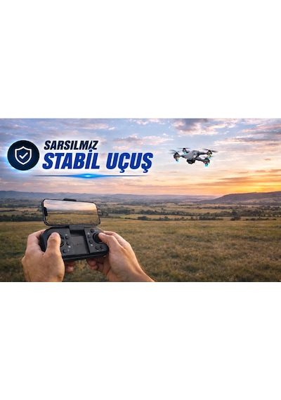 S107 Katlanabilir 4k Hd 2 Kameralı Fpv Canlı Görüntü 2 Bataryalı Ve Taşıma Çantalı Drone