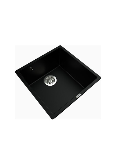 Polex Cristalüx Granit Evye P-X40 Siyah Tezgah Altı Ve Tezgah Üstü Kare Mutfak Evyesi 53.8x44 CM