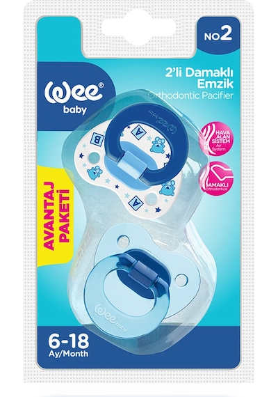 Wee Baby 2’li Damaklı Emzik No:2 Erkek 6-18 Ay