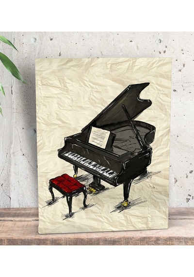 Bk Gift Piyano Tasarımlı Dekoratif Mini Kanvas Tablo 15X20Cm-1 (551116311)