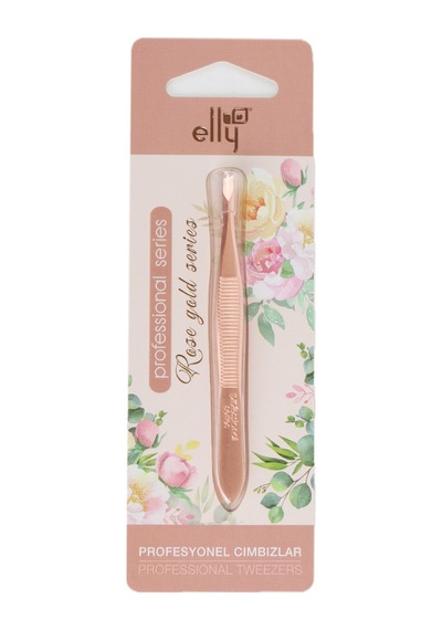 Elly Rose Gold Series Profesyonel Eğimli Cımbız Kaş Alma Ve Tüy Temizleme Cımbızı
