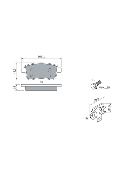 Renault Clio 5 1.0tce 90 2020-2025 Bosch Arka Balata H4d 81881279
