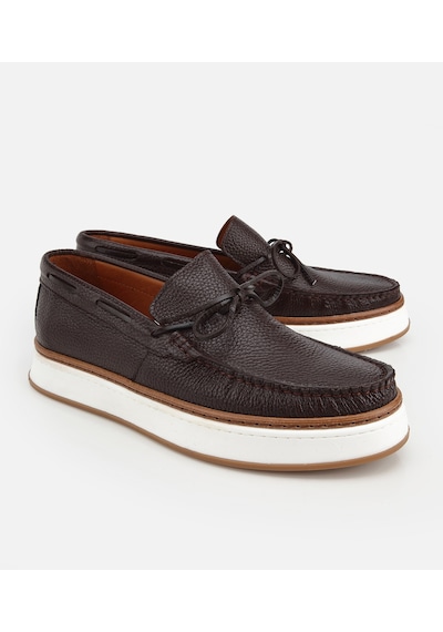Hotiç Erkek Deri Kahverengi Bağcık Detaylı Günlük Loafer 02ayh319390a480 02ayh319390a480