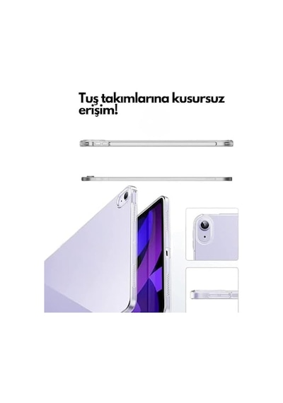 Xiaomi Redmi Pad Se 8.7 İnç İle Uyumlu Kılıf Kamera Lens Korumalı Şeffaf Silikon Tablet Kılıfı Sova