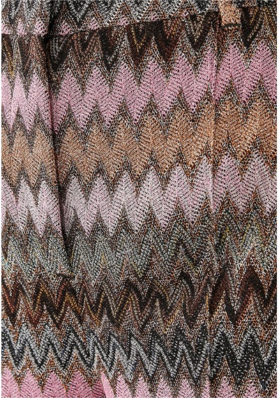 Missoni Zigzag Desenli Lame Viskon Karışımlı Kısa Pantolon Kahverengi