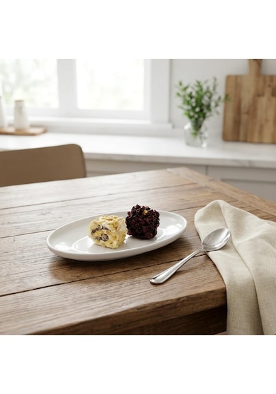 Deconox 6'li Porselen Küçük Boy Oval Tabak Seti - Minimalist Beyaz Sunum Tabağı Kahvaltılık Mezelik Ve Sosluk Ser Diğer