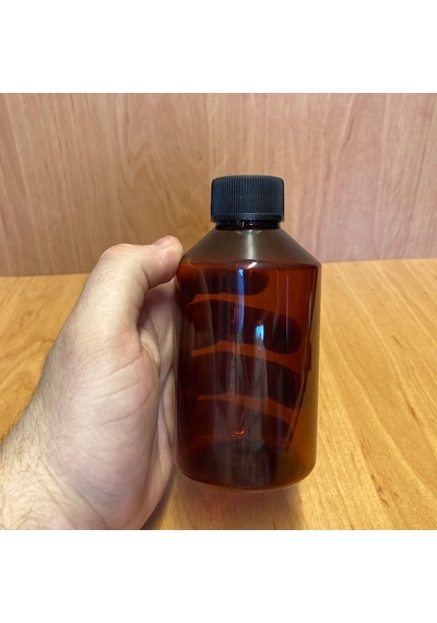 250 Cc Amber Plastik Şişe - Siyah Kapaklı- 250ml Kahverengi Kapa