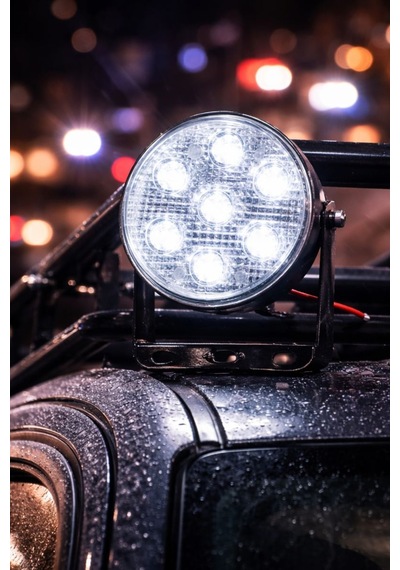 Yuvarlak Led Çalışma Lambası 12v Off Road Projektör Led Güçlü Aydınlatma Spot