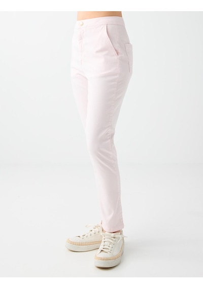 Jimmy Key Açık Pembe Yandan Cepli Yüksek Bel Normal Paça Dokuma Pantolon 6sw185481609