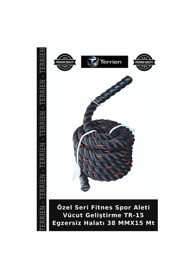 Özel Seri Fitnes Spor Aleti Vücut Geliştirme Tr-15 Egzersiz Halatı 38 Mmx15 Mt