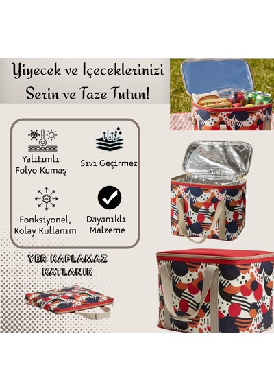 15 Lt Termal Çanta -piknik Çantası-288 Karışık/Çok Renkli