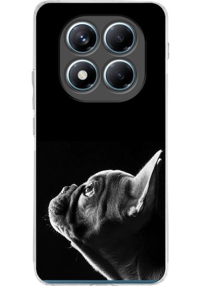 Xiaomi Redmi Note 14 Pro İle Uyumlu Köpek 1 Baskılı Kamera Korumalı Şeffaf Kılıf Şeffaf