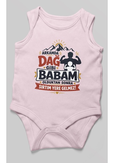 Morivokids Babaya Özel Sıfır Kollu Bebek Zıbını %100 Pamuk Zbn209-sk Bebe Pembe