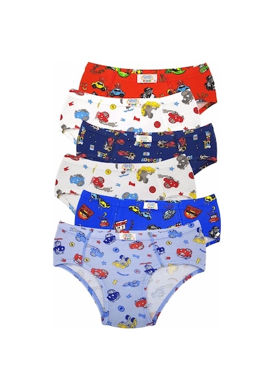 Gümüş Erkek Çocuk Likralı Emprime Desenli Slip Külot 3090- 12 Ade