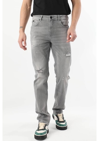 Banny Jeans Erkek Dizi Yırtık Jean Pantolon Gri 28