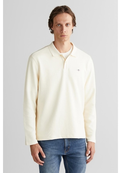 Gant Jakarlı C Yakalı Erkek Krem Uzun Kollu T-shirt-11286 Krem
