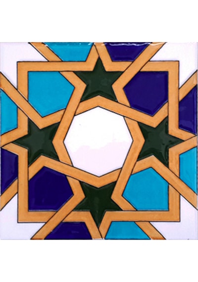 Armada Çini 20x20 Cm Sp 99 Geometrik Tunus Desenli Kütahya Çinisi