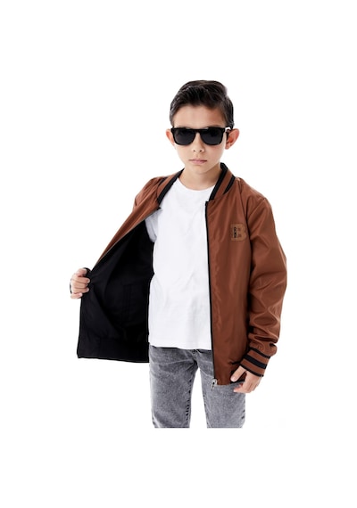 Benitto Kids Erkek Çocuk Kapüşonlu Çift Taraflı Mevsimlik Yağmurluk 51364 Kahve