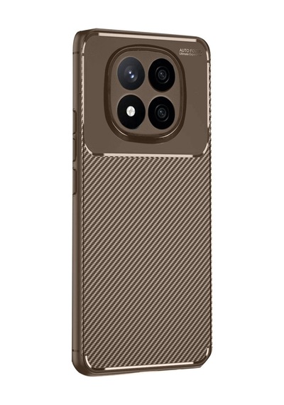 Redmi Note 14 Pro 4g Kılıf Auto Focus Karbon Kapak - Kahverengi
