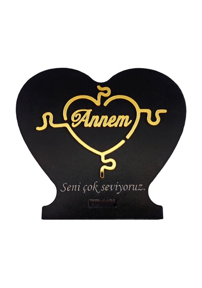 Anneler İçin Ahşap Kalp Dekor Seni Çok Seviyoruz Yazılı Hediye