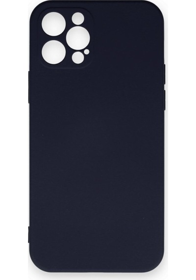 Apple Uyumlu iPhone 12 Pro Max İçi Kadife Kaplı Esnek Silikon Kapak Ryc/ Nano Lansman Lacivert