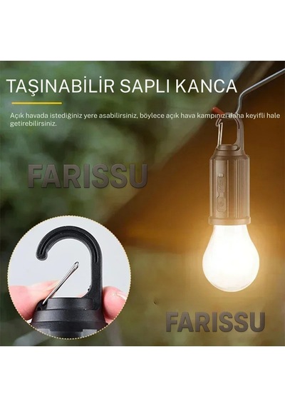 Alaska T01-b Type-c Ve Solar Şarjlı Sıcak Işık Warm Light Kamp Lambası Siyah