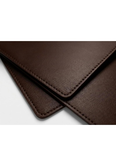 40x90 El Yapımı Deri Masa Pad - Premium Kaymaz Deri Mousepad Ve Klavye Altlığı - Sümen Masa Matı Acı Kahve