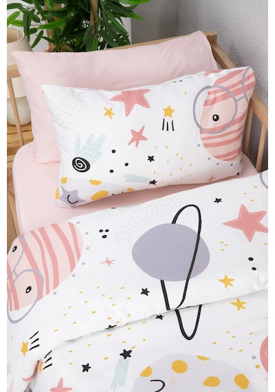 Astromini %100 Pamuk Bebek Nevresim Takımı - Pembe