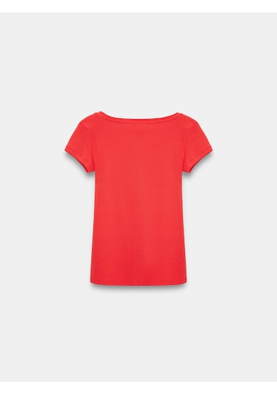 Dilvin 32688 %100 Pamuk Basic T-shirt-kırmızı