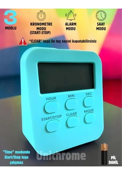 Mini Saat - Dijital Masa Saati - Araç Saati Alarm Kronometre - Mini Diğer