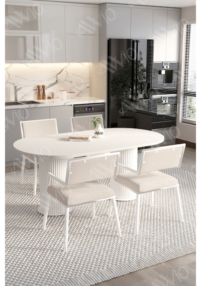 Avvio Tracy Bohem Ayak 80x140 Yemek Masası Mutfak Masası 4 Kişilik Masa Sandalye Takımı Beyaz Avvio Tracy Bohem Ayak 80x140 Yemek Masası Mutfak Masası 4 Kişilik Masa Sandalye Takımı Beyaz