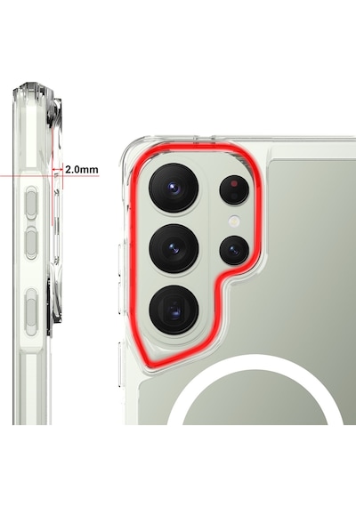 Galaxy S26 Ultra Kılıf Zore M-safe Şarj Özellikli T-max M-safe Kapak Seffaf