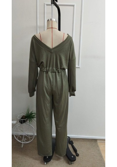 Bhrwear Kadın Modanna Yaka Sırttan V Yakalı Beli Lastikli Viskon 2 Iplik Tulum Renkli