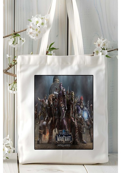 Art Hediye World Of Warcraft Oyun Baskılı Omuz Çanta Kişiye Özel Model 1 Çok Renkli