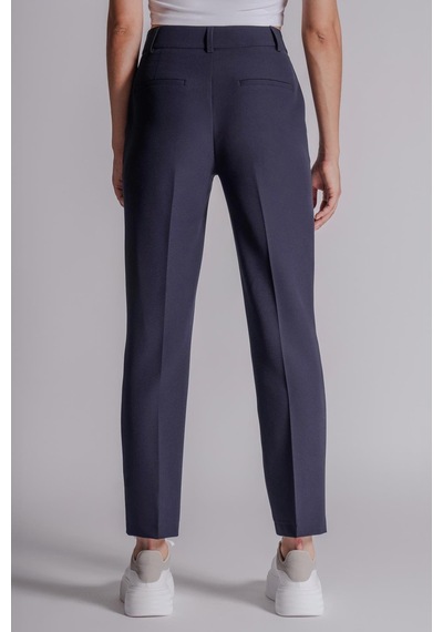 Braccas Kadın Yandan Cepli Fermuar Ve Agraf Kapamalı Slim Fit Pantolon Lacivert Lacivert