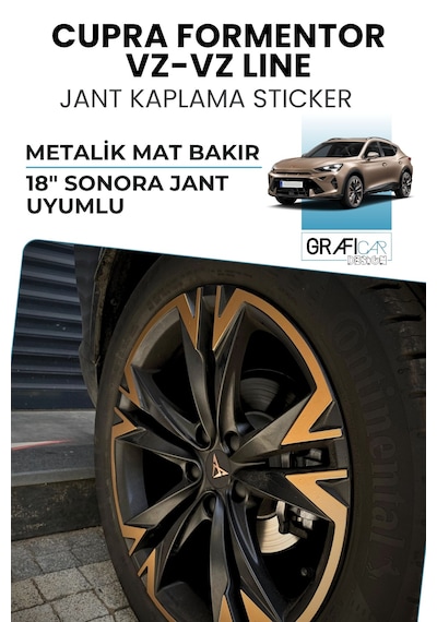Cupra Formentor Jant Kaplama Sticker Set - 18" Sonora / Bakır