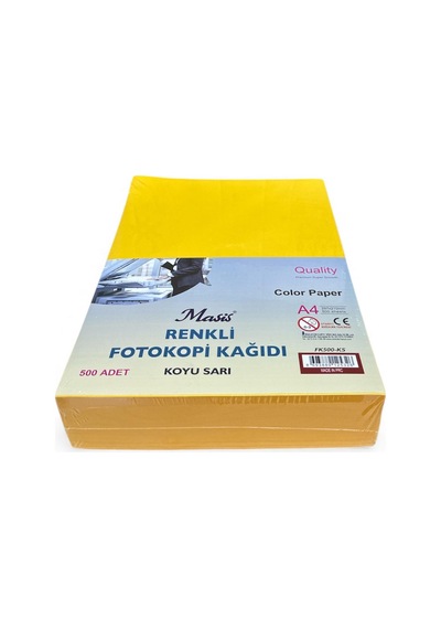 Masis A4 Renkli Fotokopi Kağıdı 500 Lü Koyu Sarı