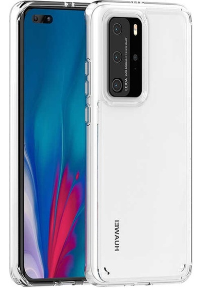 Huawei P40 Pro Kılıf Zore Coss Şeffaf Sert Silikon Kılıf Renksiz